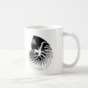 Caneca De Café Invólucro nautilus - preto, cinza e branco