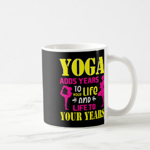 Caneca De Café Ioga Adiciona Anos à Sua Vida Citação de Meditação