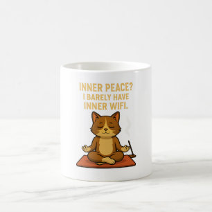 Caneca De Café Ioga Cat Mug Engraçado para Amantes WiFi