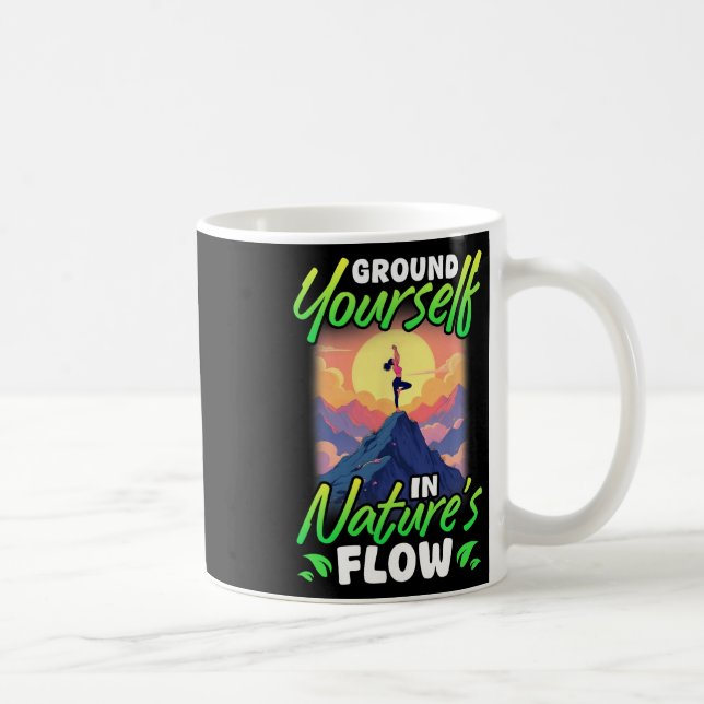 Caneca De Café Ioga E Natureza Conecte-se Com o Fluxo da Natureza (Direita)