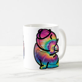 Caneca De Café Ioga Groovy Bulldog: Cores Divertidas de Tie Dye