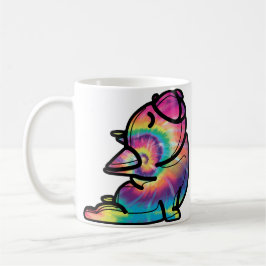 Caneca De Café Ioga Groovy Bulldog: Cores Divertidas de Tie Dye