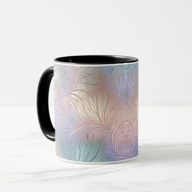 Caneca de Café Iridescente Abstrata Moderna (Frente Esquerda)