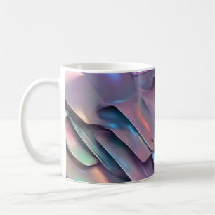 Caneca De Café Iridescente futurista/abstrato holográfico