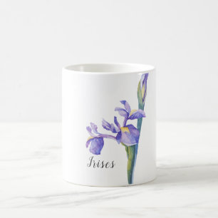Caneca De Café Íris Aquarela Floral