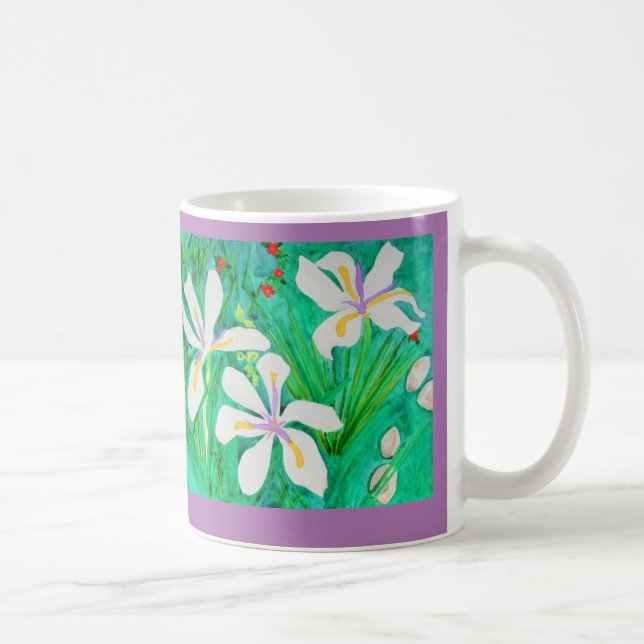 Caneca De Café Íris do branco da aguarela (Direita)