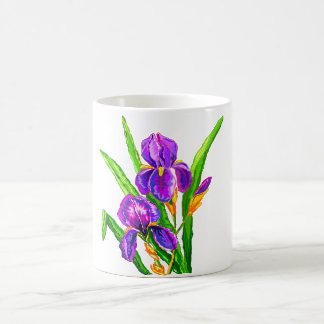 Caneca De Café Iris Flowers Café Mug Irises (Centro)