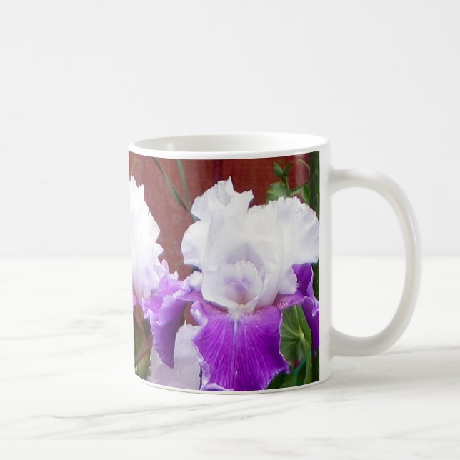 Caneca De Café Íris roxas e brancas (Direita)
