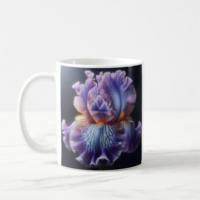 Caneca De Café Íris Roxo Floral Roxo e Azul (Esquerda)