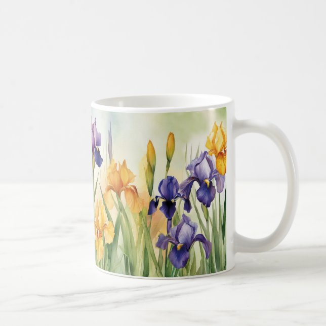 Caneca De Café Iris Schwertlilie lila gelb | (Direita)