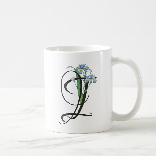 Caneca de Café Íris Vintage com I Inicial (Direita)