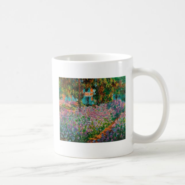 Caneca De Café Irises Monet Garden Flores Giverny (Direita)