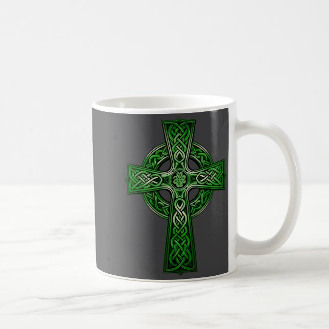 Caneca De Café Irish Celtic Cross Knot Christian Holy Trinity Sco (Direita)
