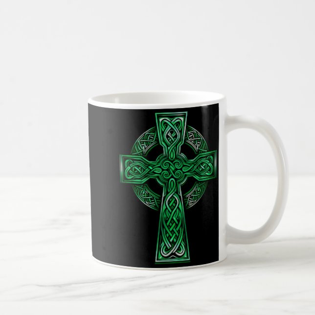 Caneca De Café Irish Celtic Cross Knot Christian Holy Trinity Sco (Direita)
