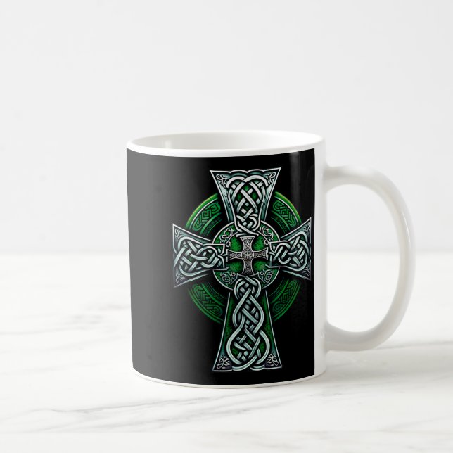 Caneca De Café Irish Celtic Cross Knot Christian Holy Trinity Sco (Direita)