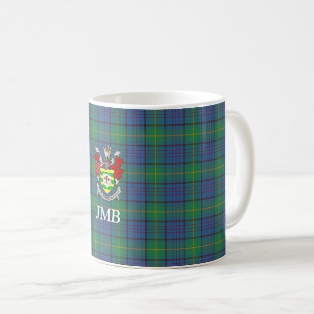 Caneca De Café Irish County Donegal Tartan Monograma (Frente Esquerda)