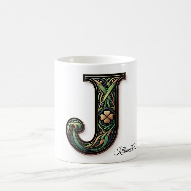 Caneca De Café Irish J Monogram Coffee Mug (Centro)