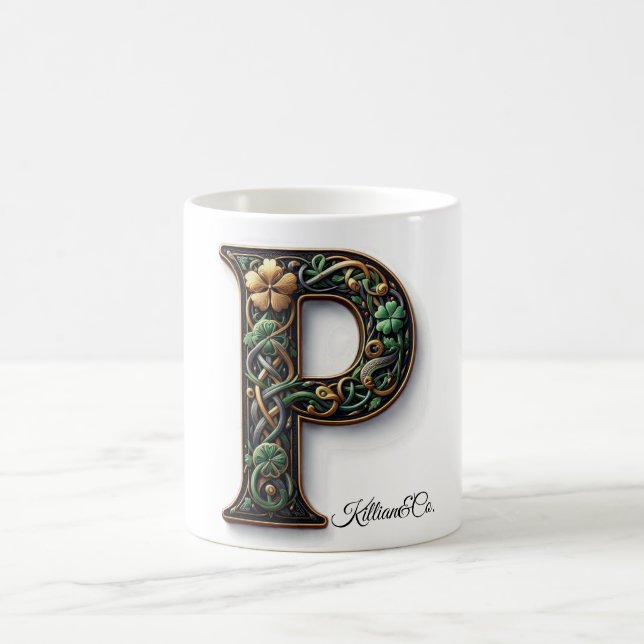 Caneca De Café Irish P Monogram Coffee Mug (Centro)