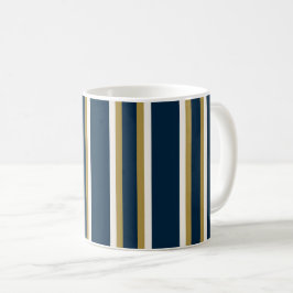 Caneca De Café Irish Polo stripes Blue and Gold 