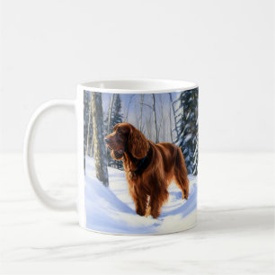 Caneca De Café Irish Setter Deixe-o nevar no Natal