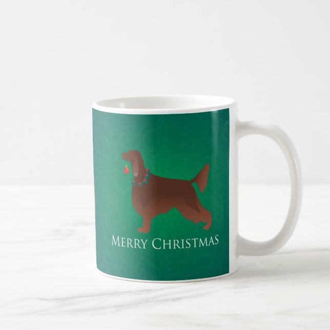Caneca De Café Irish Setter Dog Felry Design de Natal (Direita)