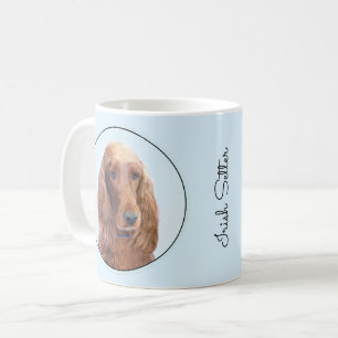 Caneca De Café Irish Setter Painting - Bela Arte Original De Cach