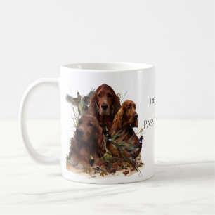 Caneca De Café Irish Setters com Faasants - Caça à Paixão