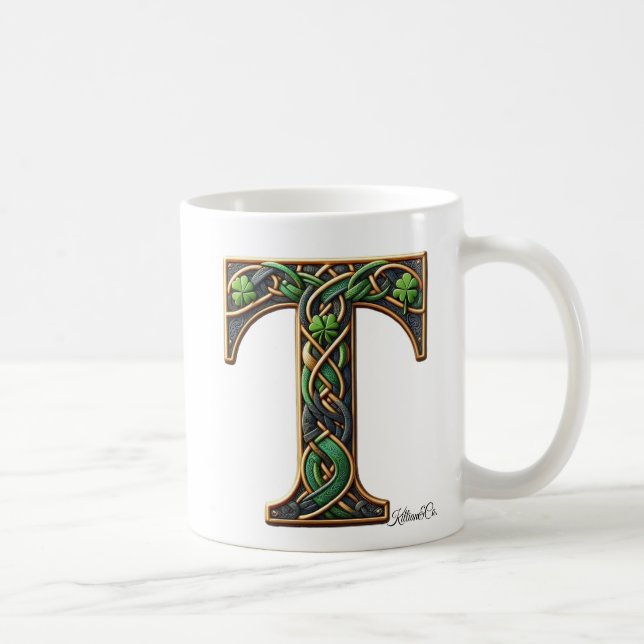 Caneca De Café Irish T Monogram Coffee Mug (Direita)
