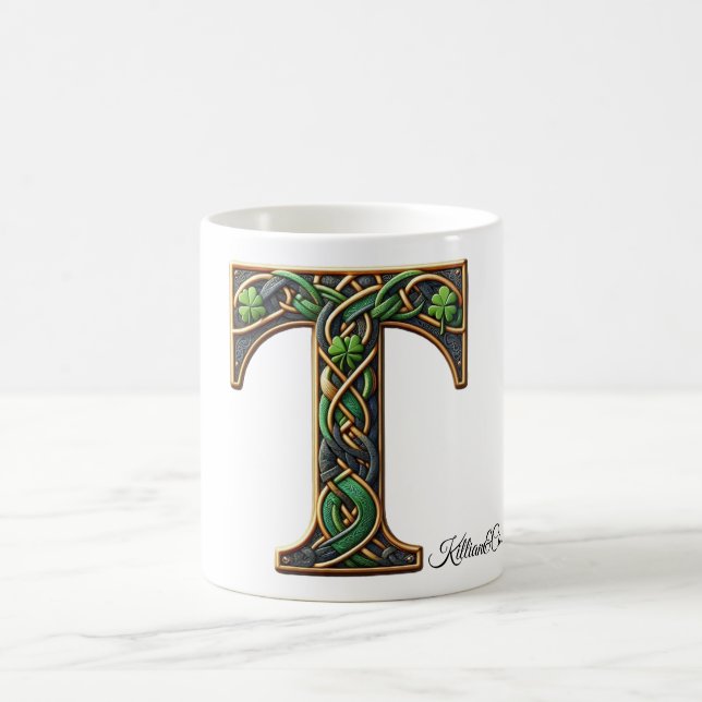 Caneca De Café Irish T Monogram Coffee Mug (Centro)