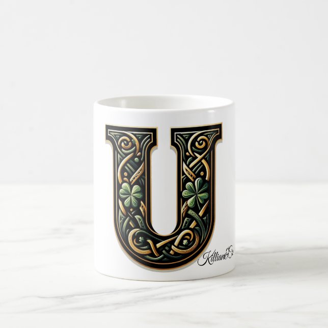 Caneca De Café Irish U Monogram Coffee Mug (Centro)