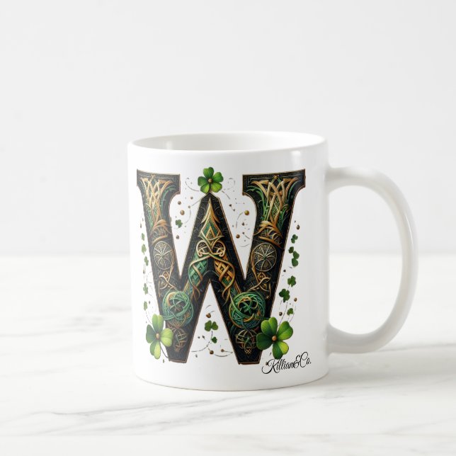 Caneca De Café Irish W Monogram Coffee Mug (Direita)