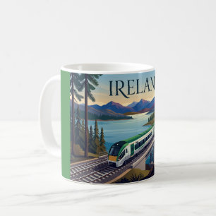 Caneca De Café Irlanda de Trem – Arte de Poster de Estrada de Fer