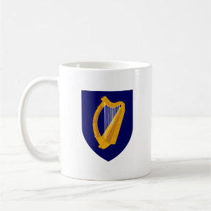 Caneca De Café Irlanda país brasão de armas símbolo emblema lira