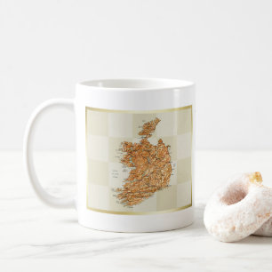 Caneca De Café Irlanda Sinalizador + Mapa Mug