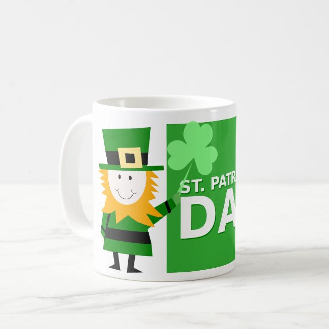 Caneca de Café Irlandês com Desenho de Leprechaun (Frente Esquerda)
