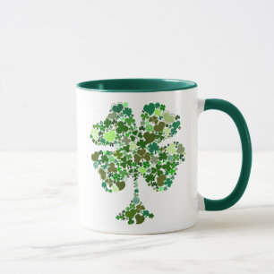 Caneca de café irlandês do trevo de quatro folha