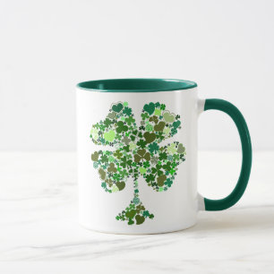 Caneca de café irlandês do trevo de quatro folhas