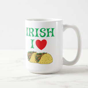 Caneca De Café Irlandês eu amo o Tacos