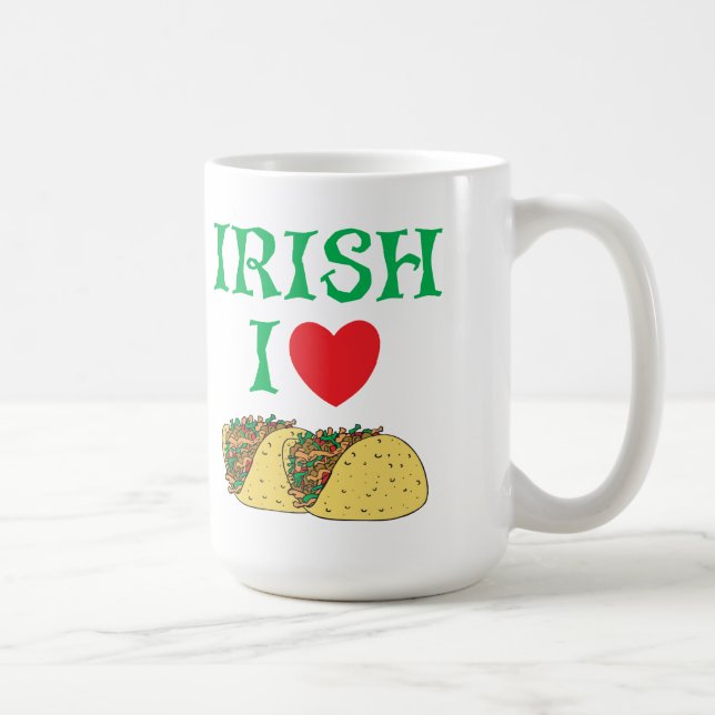 Caneca De Café Irlandês eu amo o Tacos (Direita)