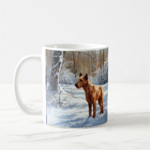 Caneca De Café Irlandês Terrier Deixe-o nevar no Natal