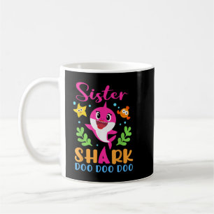 Caneca De Café Irmã Camisa De Tubarão Irmã Cabra Da Família De Tu