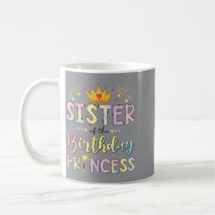 Caneca De Café Irmã Da Festa De Menina Da Princesa De Aniversário