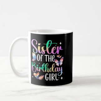 Caneca De Café Irmã Da Menina Do Aniversário Festa De Borboleta