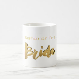 Caneca De Café Irmã da Tipografia Elegante Bride Texto Dourado