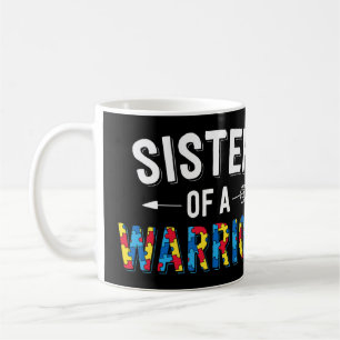 Caneca De Café Irmã De design De Guerreiro. Coloque a quebra-cab