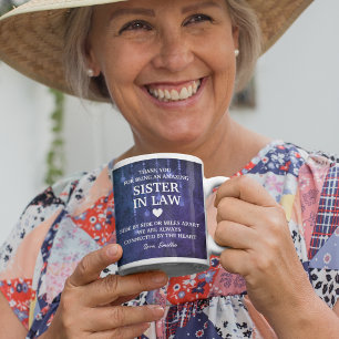 Caneca De Café Irmã De Direito Obrigado Mensagem Sensata Personal