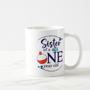 Caneca De Café Irmã do Grande Peixe Menino Pescador Primeiro Aniv