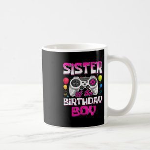 Caneca De Café Irmã Do Menino Do Aniversário Correspondendo Vídeo