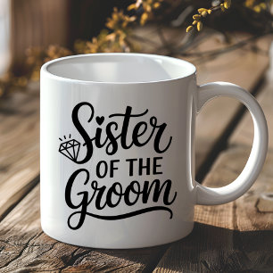 Caneca De Café Irmã do Noivo Presente de Noivado Casamento Diaman