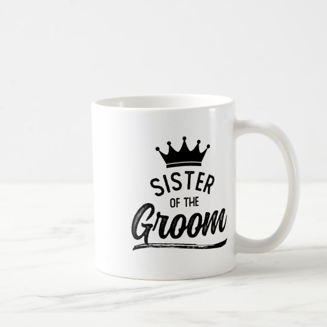 Caneca De Café Irmã Do Noivo Roupas De Casamento Combinando (Direita)